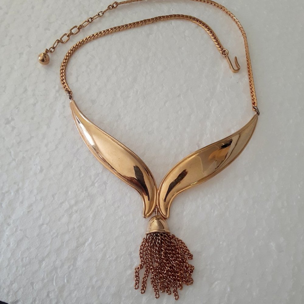 Vintage  1980's Disco gold tassel choker